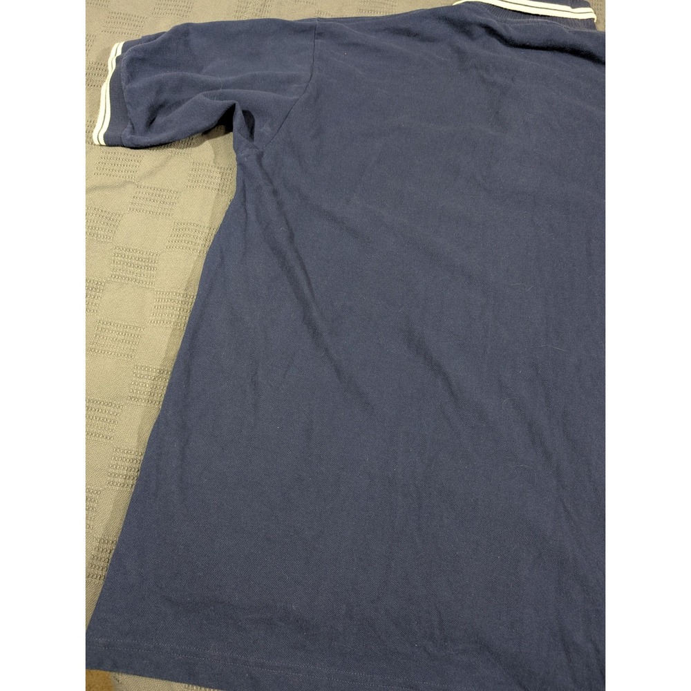 Fruit of the Loom Mens XL Navy Blue Cotton Pique Polo Shirt Tipped Collar - Picture 6 of 8